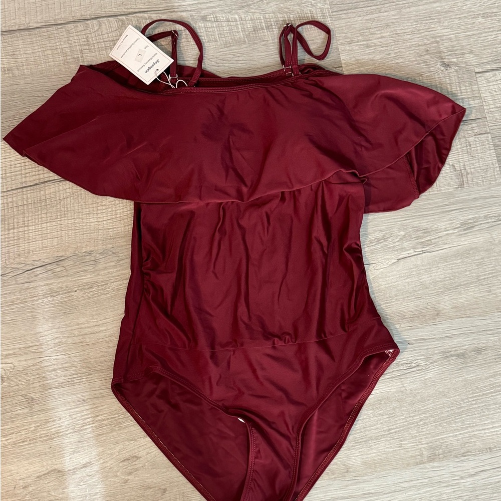Women’s red one piece swimsuit size large brand new